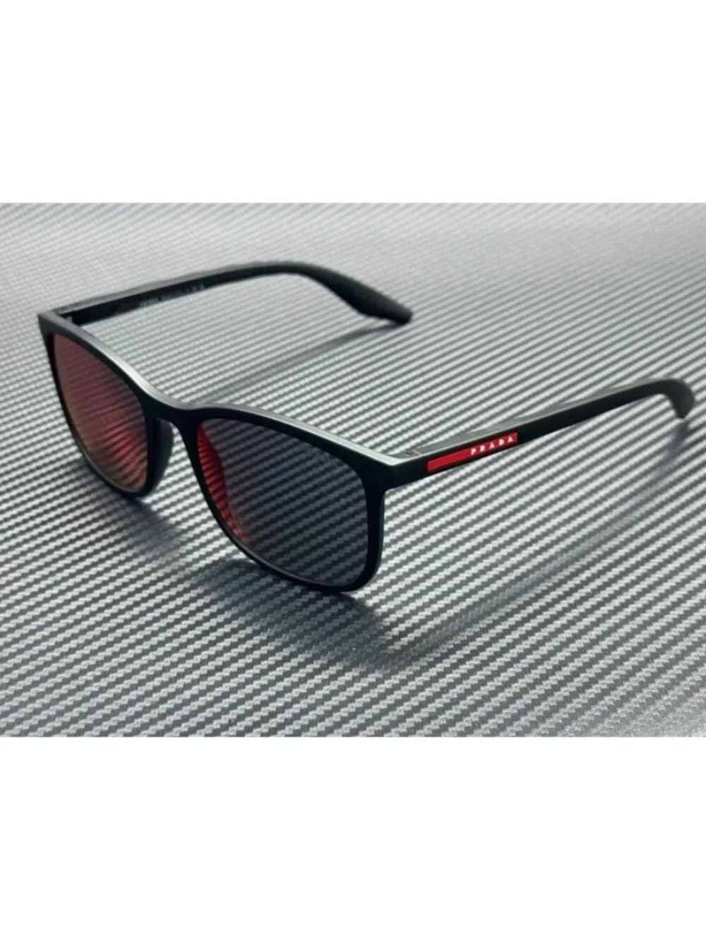 New Prada Linea Rossa Men Matte Black Sunglasses 56-19-145